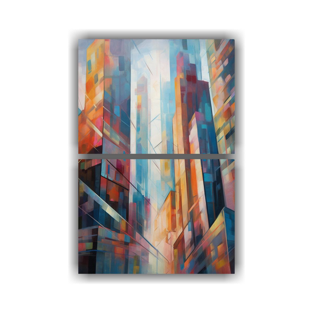 GENERICO - Pinturas Abstractas De Rascacielos De Chicago En 80x120 Cm