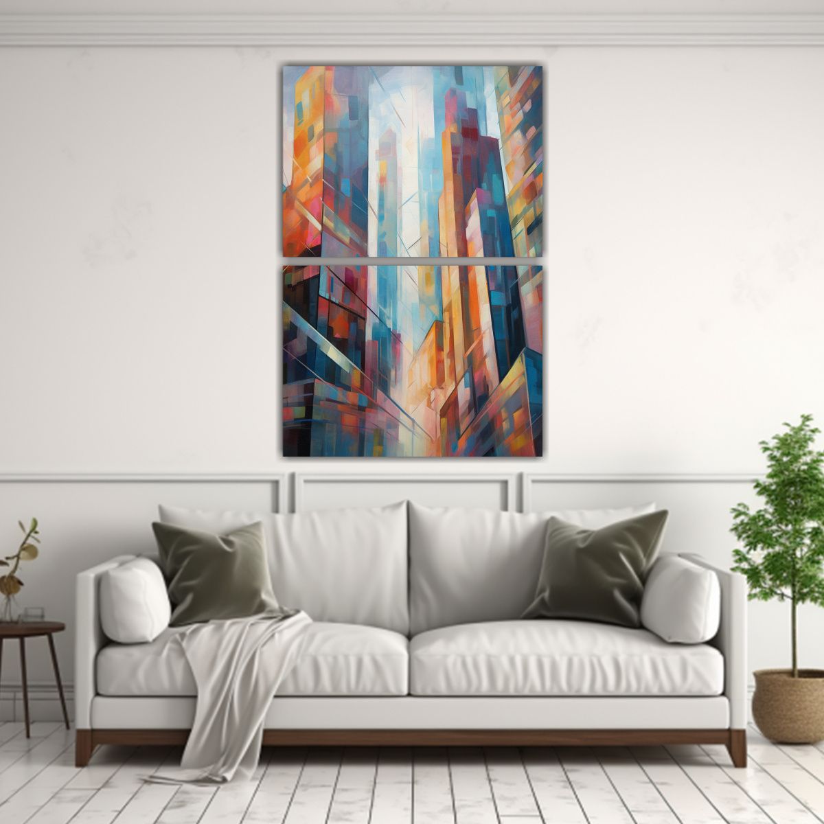 GENERICO - Pinturas Abstractas De Rascacielos De Chicago En 80x120 Cm