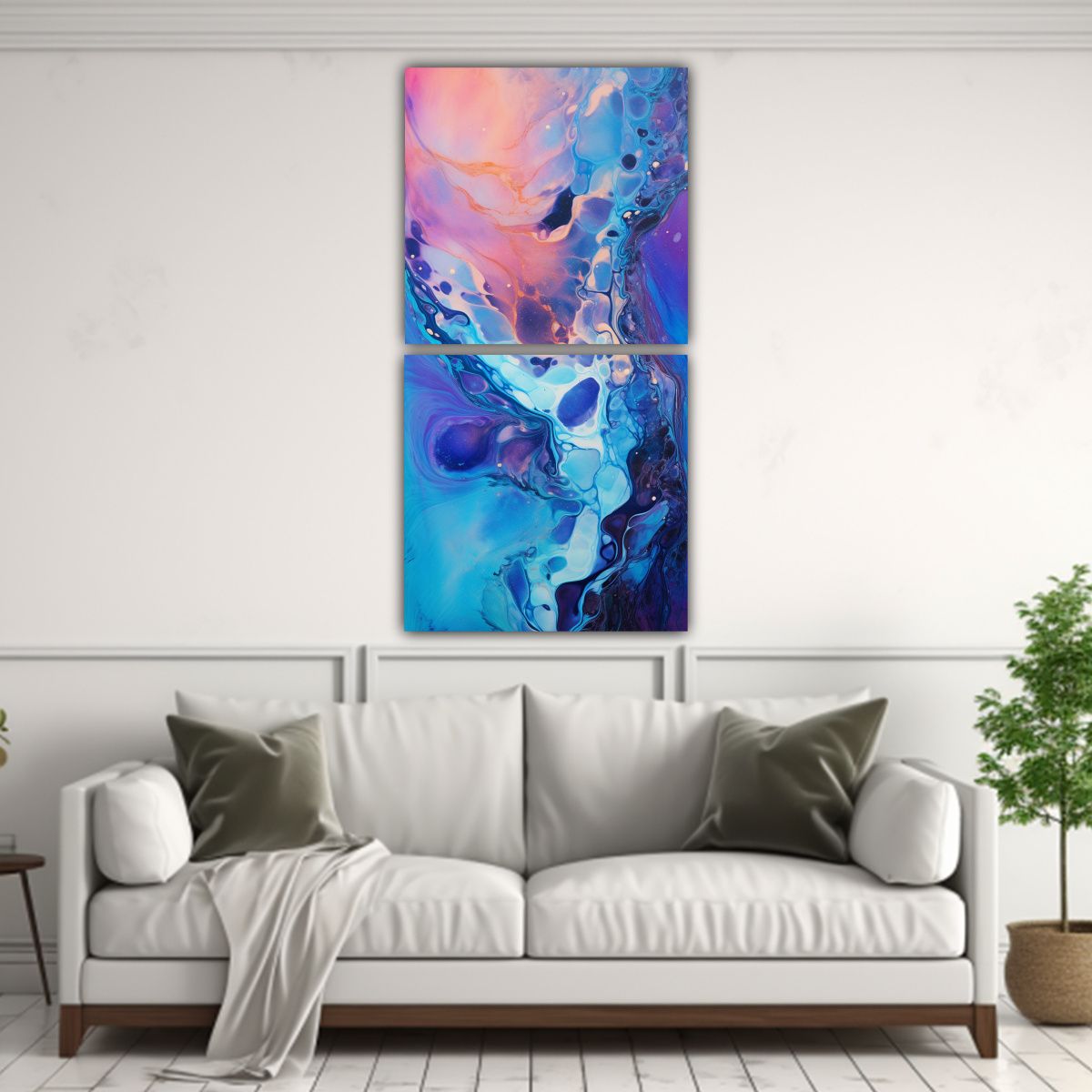 GENERICO - Dos Pinturas Creativas De Pared Con Acrylic 60x120 Cm