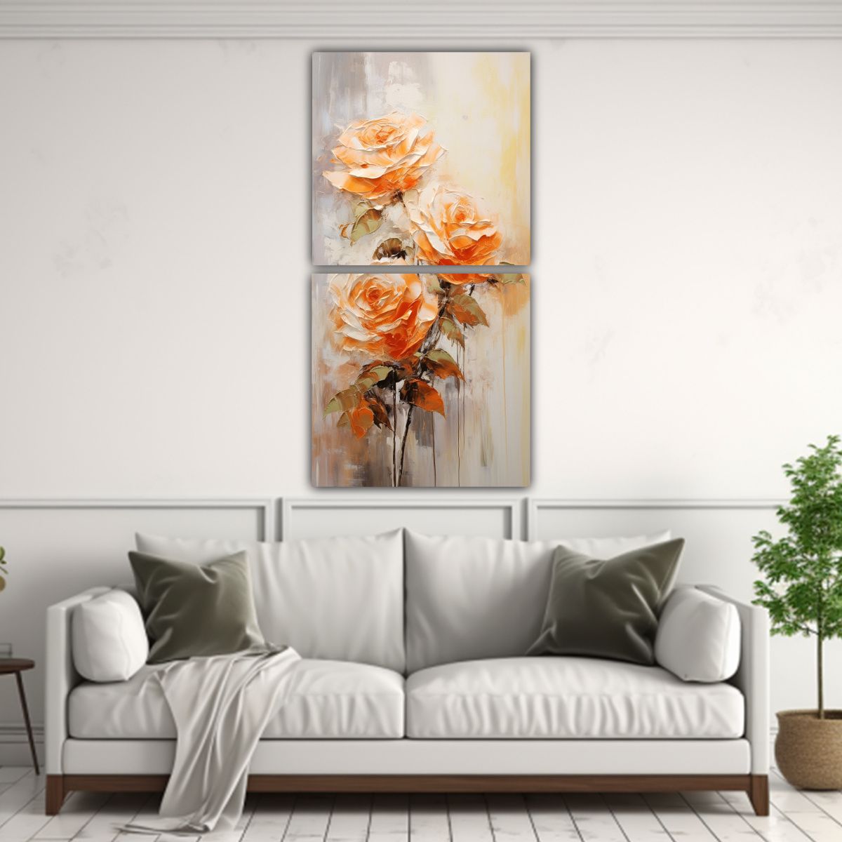 GENERICO - Dos Telas En Bastidor Impreso Estético De 20x40 Cm