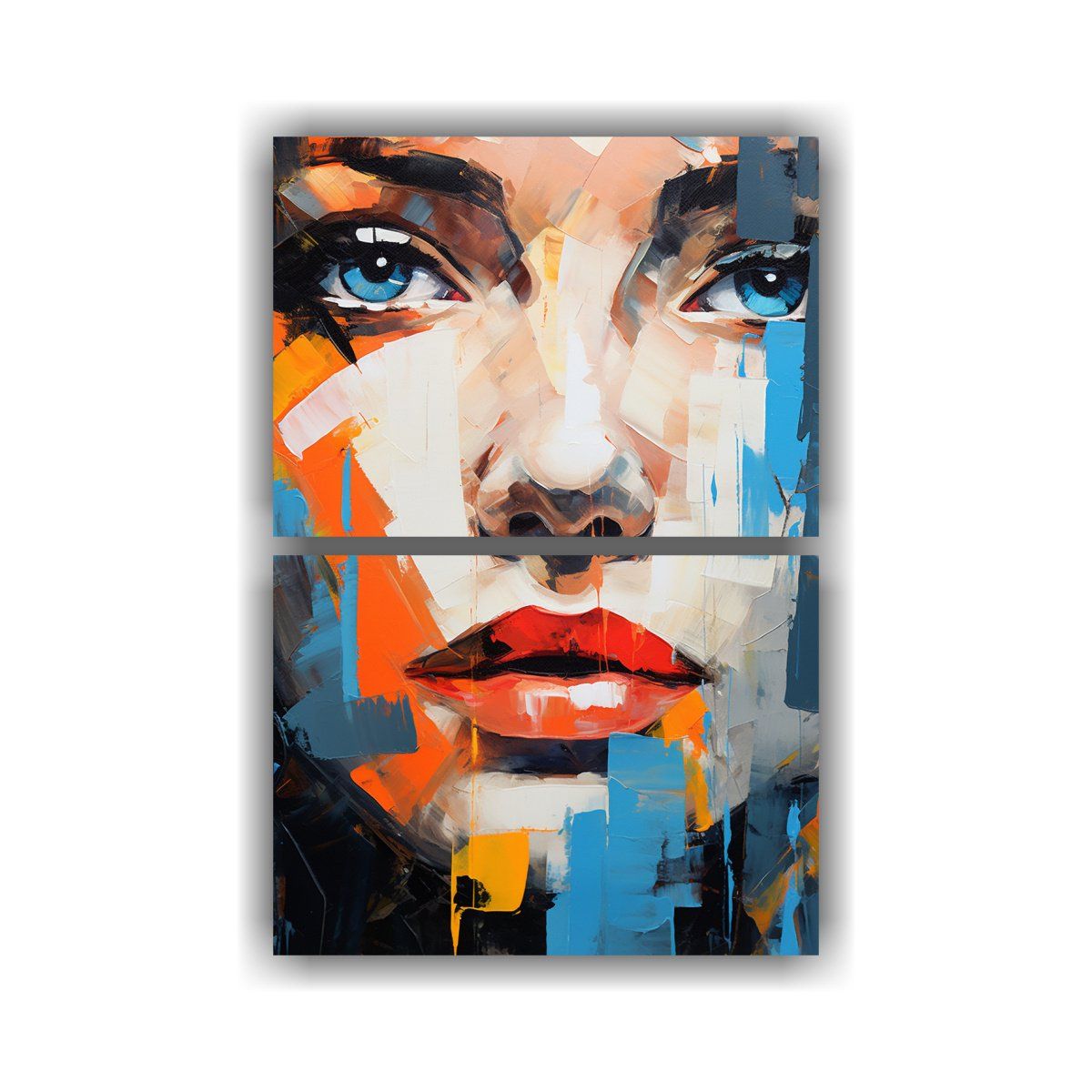 GENERICO - Cuadro Estilo Galeria Pintura Abstracta Rostro 80x120 Cm