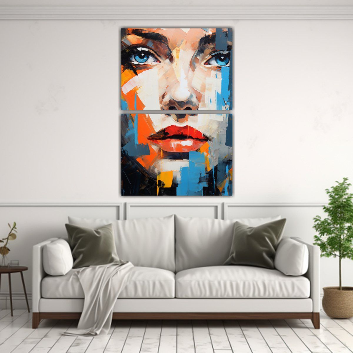GENERICO - Cuadro Estilo Galeria Pintura Abstracta Rostro 80x120 Cm
