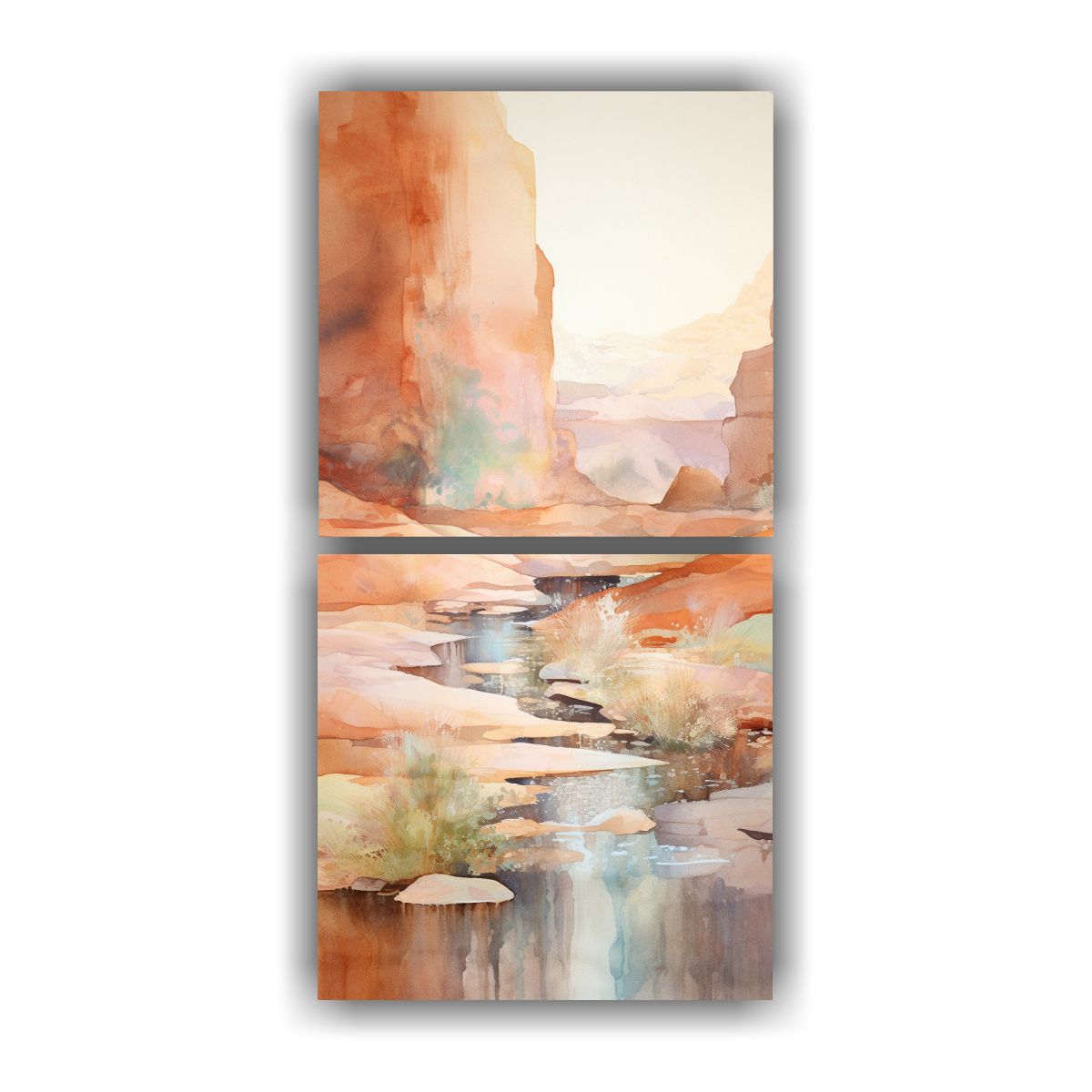 GENERICO - Cuadros Decorativos Luminosos De Dos Lienzos Con 20x40 Cm