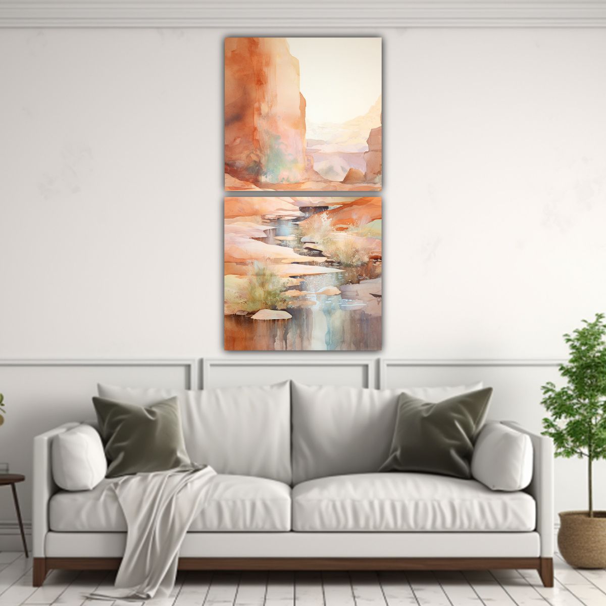 GENERICO - Cuadros Decorativos Luminosos De Dos Lienzos Con 20x40 Cm