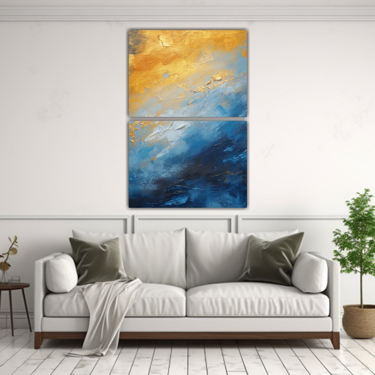 GENERICO - Pinturas Abstractas Al óleo Con Vidrio Acrílico 80x120 Cm