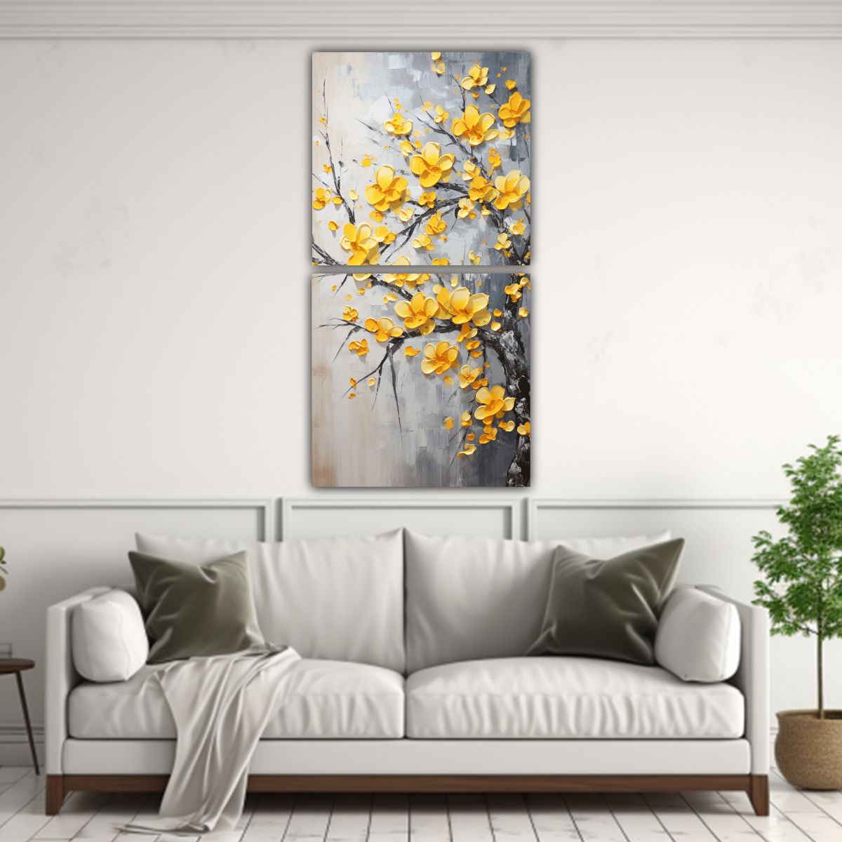 GENERICO - Pintura En Lienzo De Cerezos Amarillos En 60x120 Cm