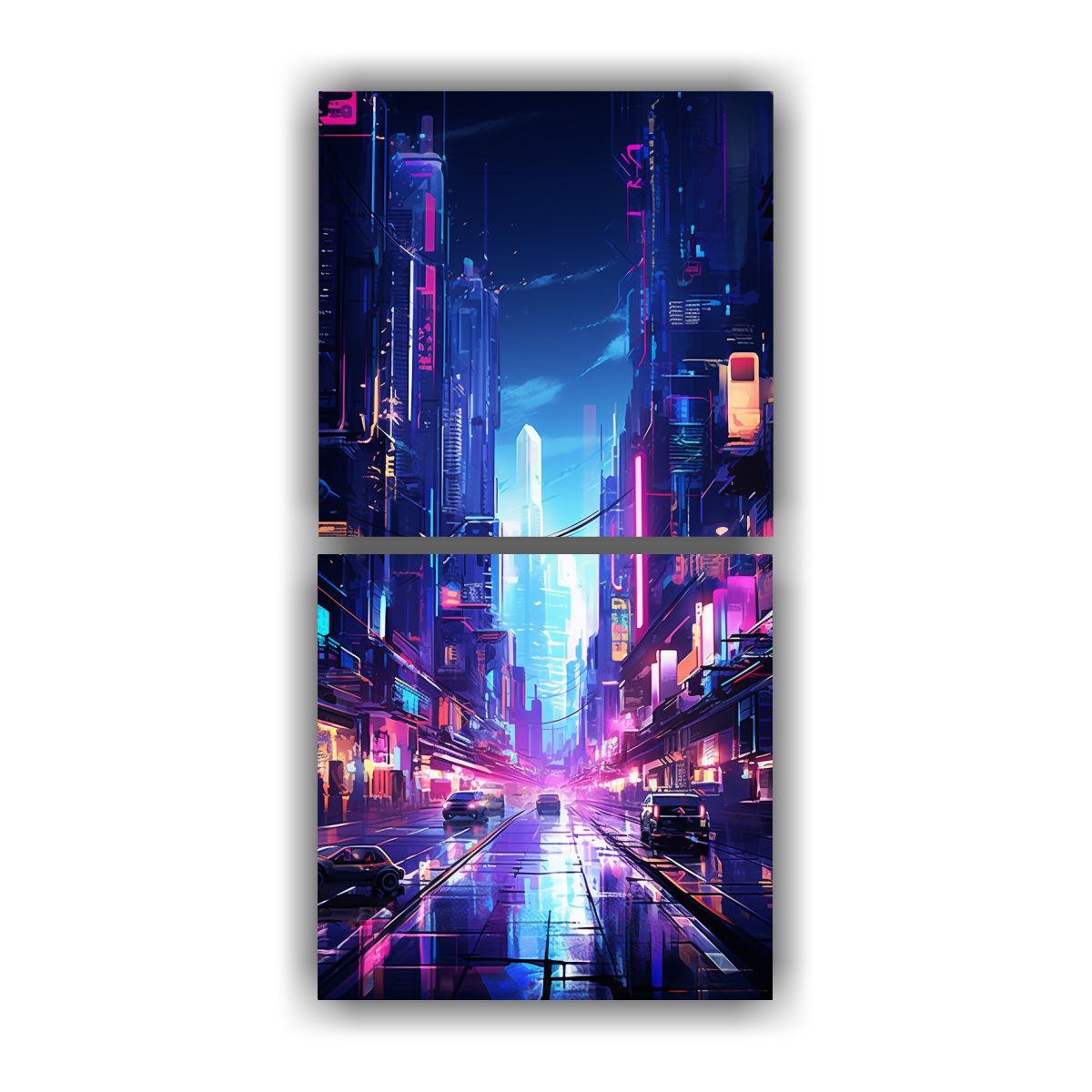 GENERICO - Pinturas Decorativas De La Ciudad Cyberpunk De 20x40 Cm