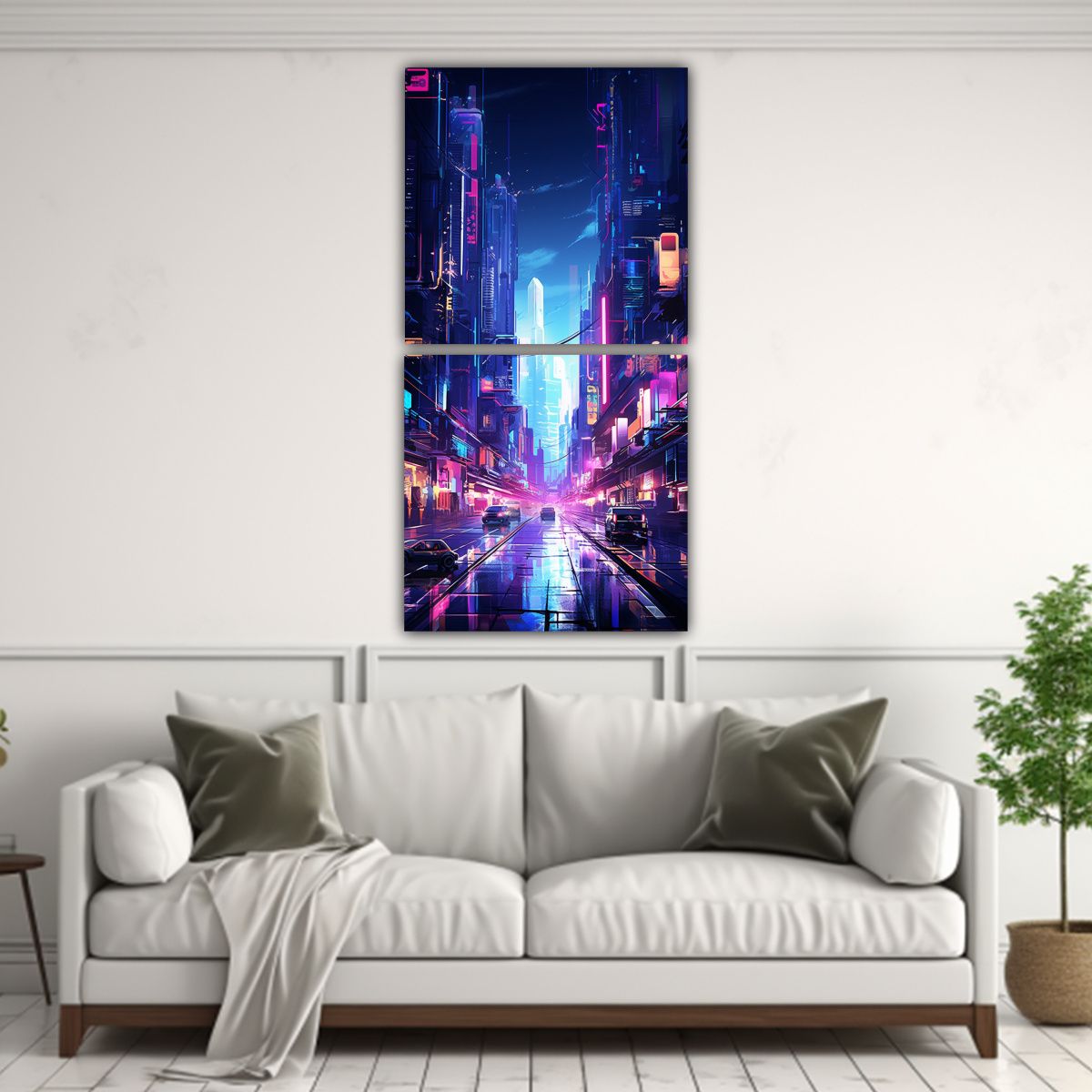 GENERICO - Pinturas Decorativas De La Ciudad Cyberpunk De 20x40 Cm