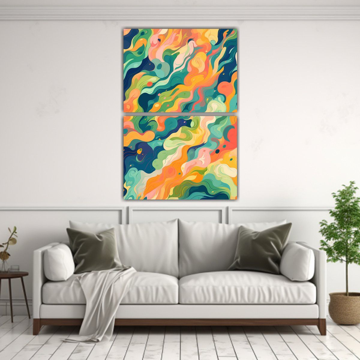 GENERICO - Artes De Pared Cuadro Artesanal Psicodélica Con 80x120 Cm