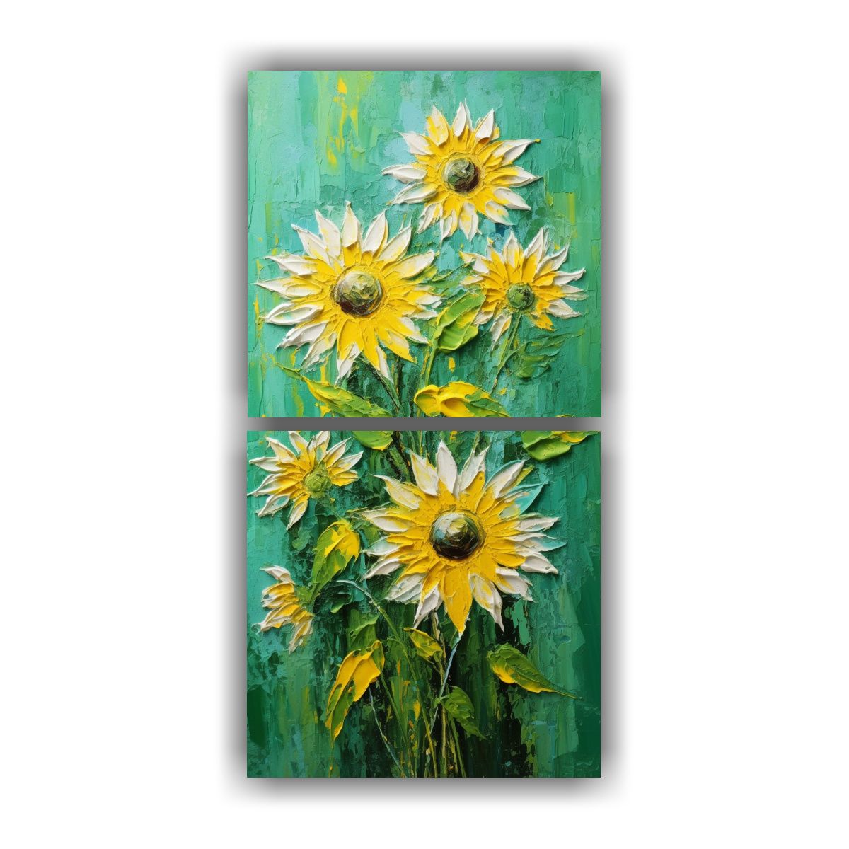 GENERICO - Lienzo De Tela Diseño Formación Girasoles 60x120 Cm
