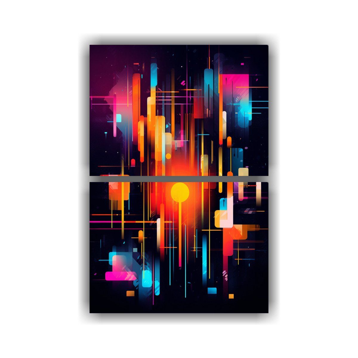 GENERICO - Cuadros Cálidos Abstractos Y Coloridos Estilo 80x120 Cm