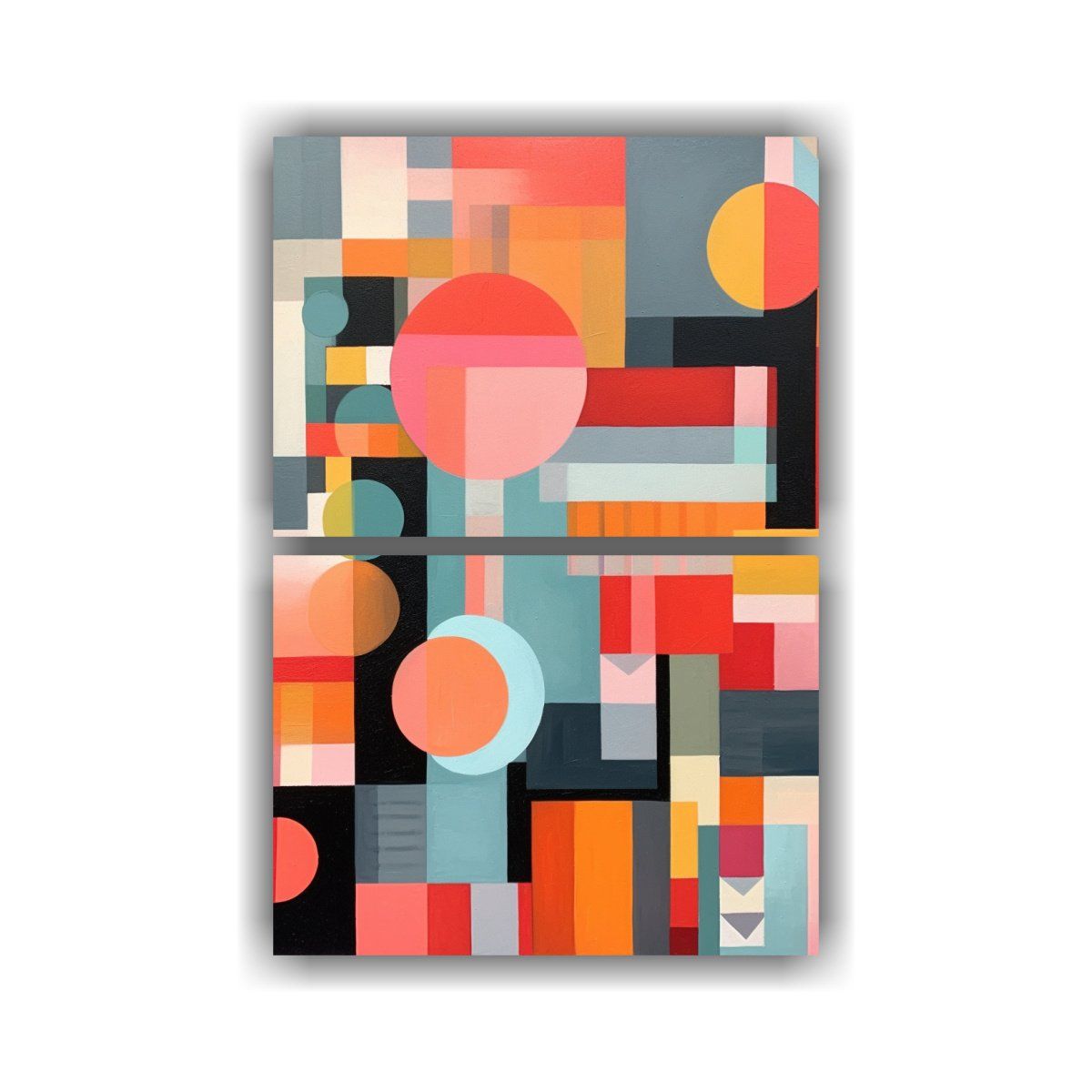 GENERICO - Cuadro Abstracto Minimalista De Forma De Gouache 80x120 Cm