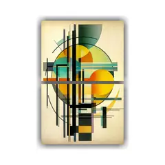 GENERICO - Pinturas Abstractas Geométricas Con Líneas 80x120 Cm