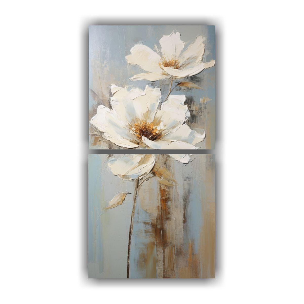 GENERICO - Pintura En Lienzo De Flor Blanca Estilo Acuarela 20x40 Cm