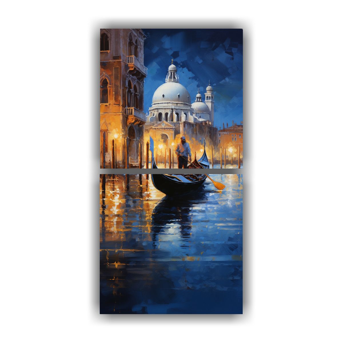 GENERICO - Pintura Abstracta Vertical De Góndola Veneciana 50x100 Cm