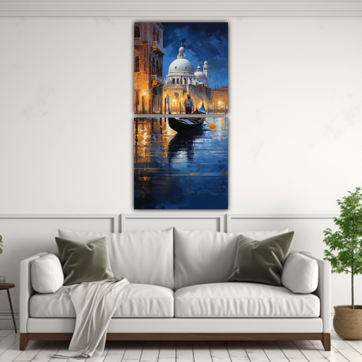 GENERICO - Pintura Abstracta Vertical De Góndola Veneciana 50x100 Cm