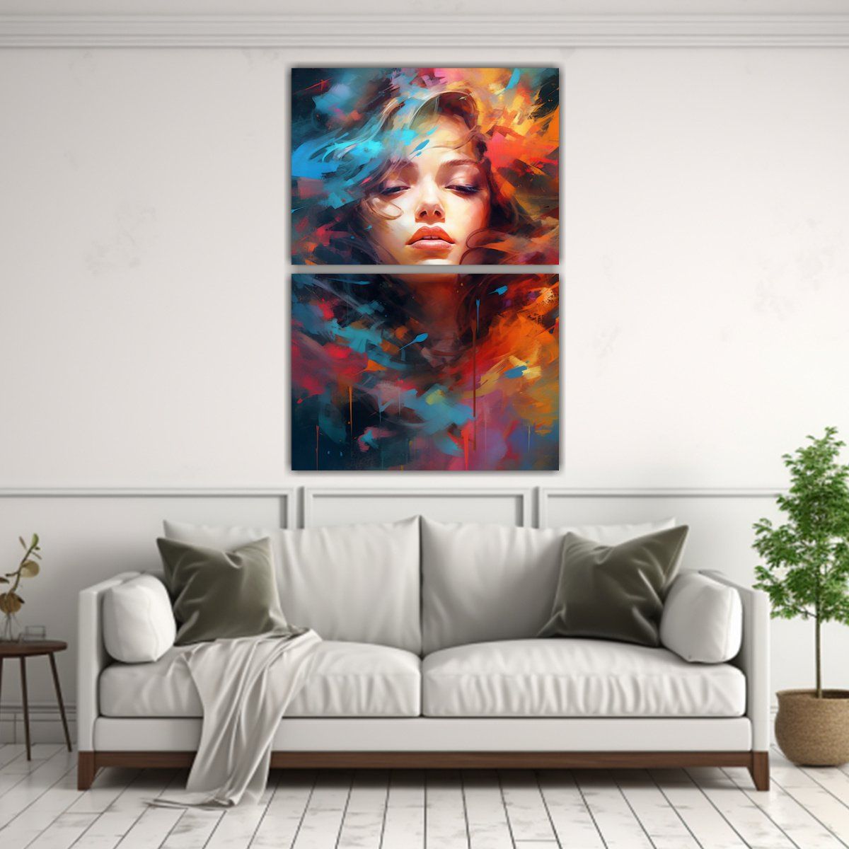 GENERICO - Pintura Abstracta Estilo Niña Moderna Intensa 80x120 Cm