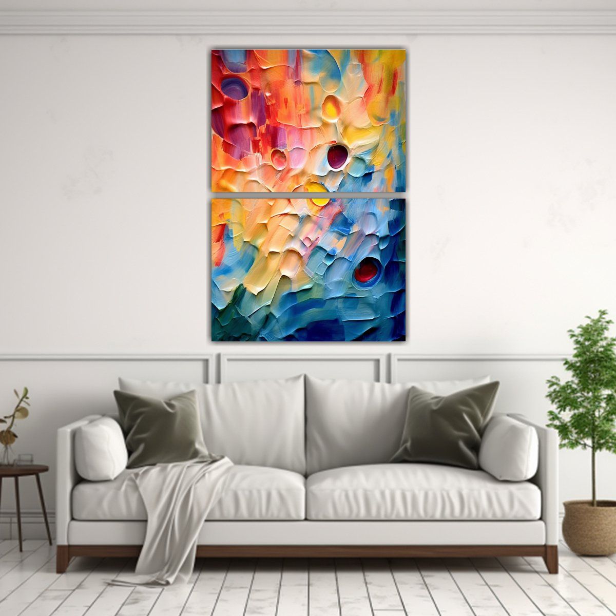 GENERICO - Conjunto 2 Lienzos Moderno Decoración Obra 80x120 Cm