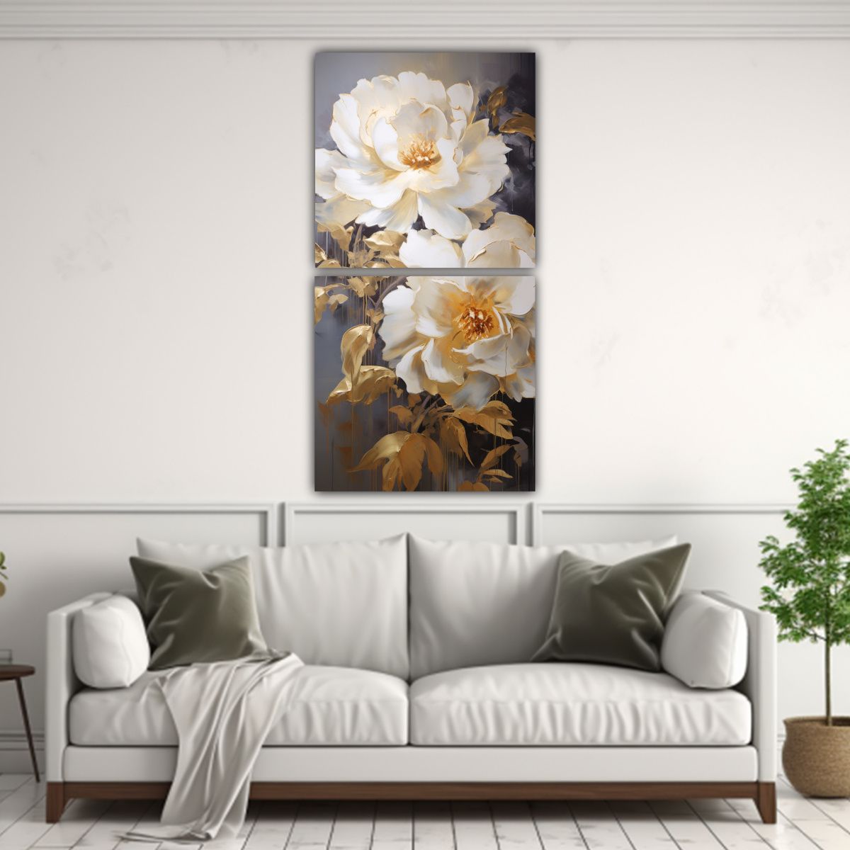 GENERICO - Cuadro Abstracto Con Dimensiones De Oro Inspirado 20x40 Cm