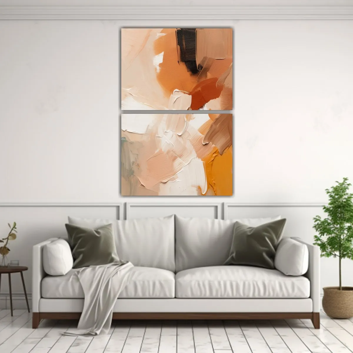 GENERICO - Conjunto 2 Telas Bastidor Acuarela Relieve 80x120 Cm