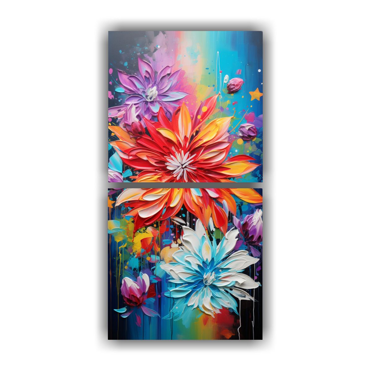 GENERICO - Pintura Floral En Lienzo Con Vibrantes Colores 50x100 Cm