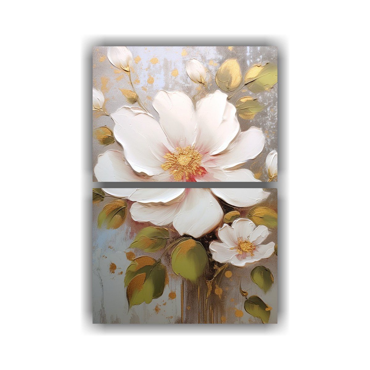 GENERICO - Pinturas Decorativas Rectangulares Con Flores 80x120 Cm