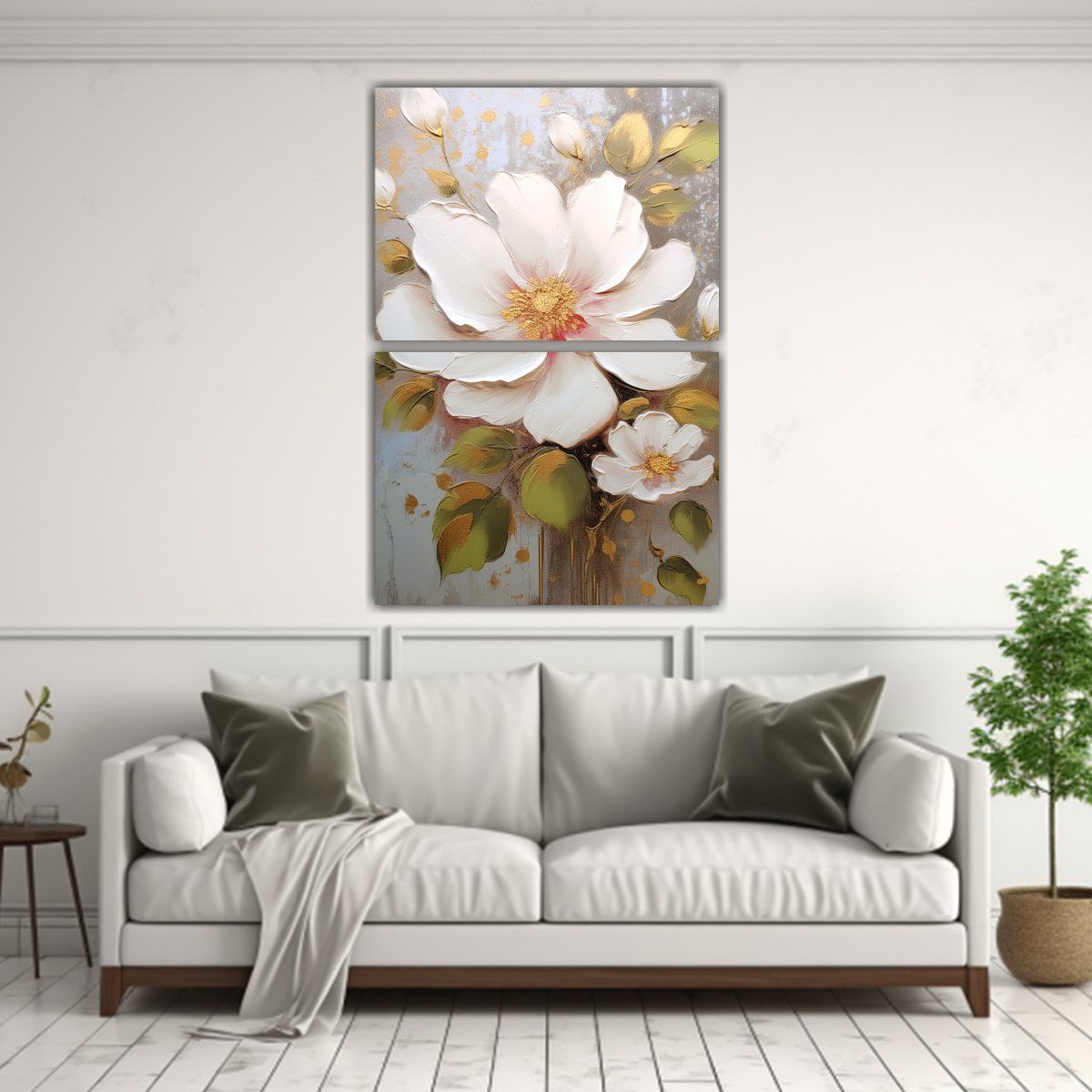 GENERICO - Pinturas Decorativas Rectangulares Con Flores 80x120 Cm