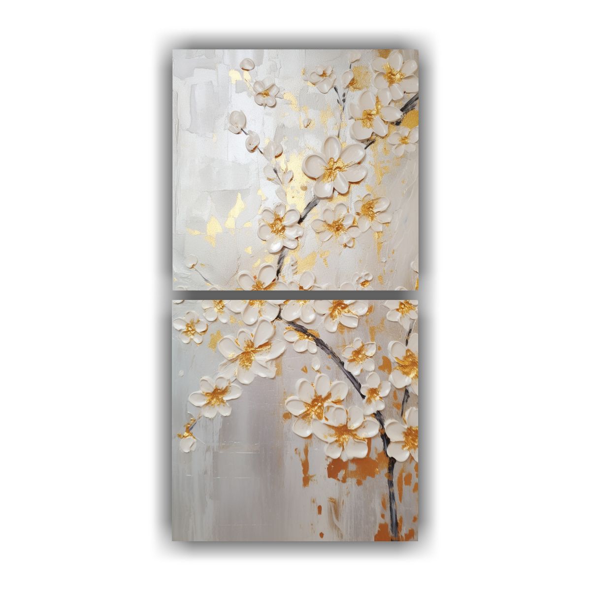 GENERICO - Pintura En Lienzo De Dos Cuadros Movimiento 30x60 Cm