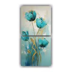 GENERICO - Cuadro Moderno De Arte Gráfico Con Tulipanes 50x100 Cm