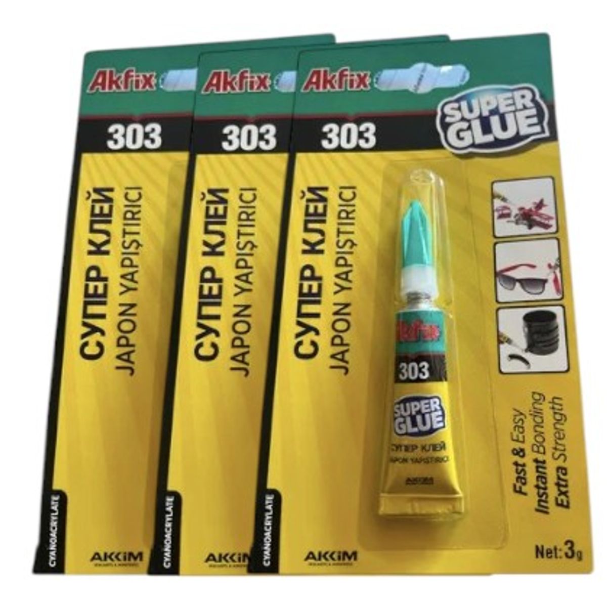 AKFIX - Pack x3 Gotita Super Glue 303 Akfix