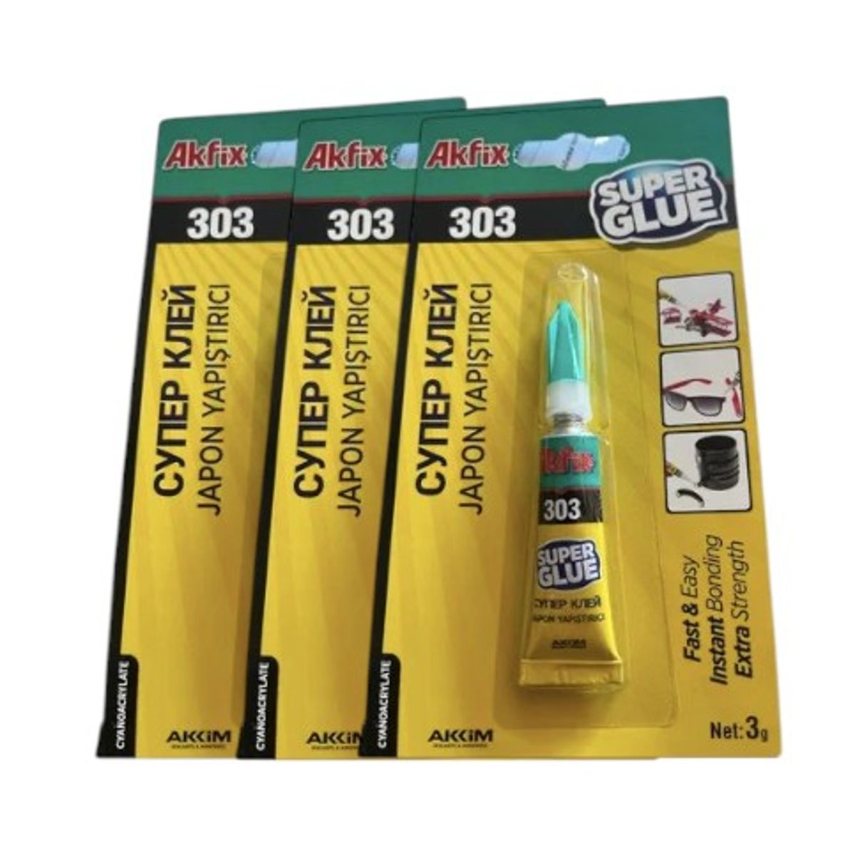 AKFIX - Pack x3 Gotita Super Glue 303 Akfix