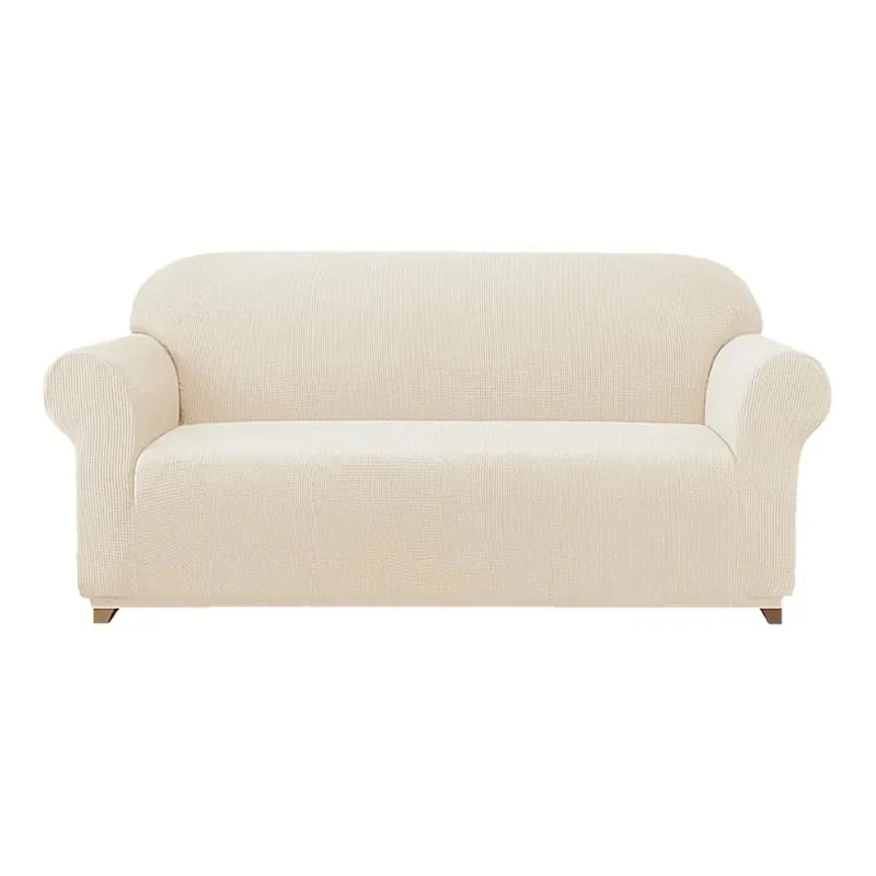 GENERICO - Funda Cubre Sofá Cuadrille 4 Cuerpos Beige Premium Protectora