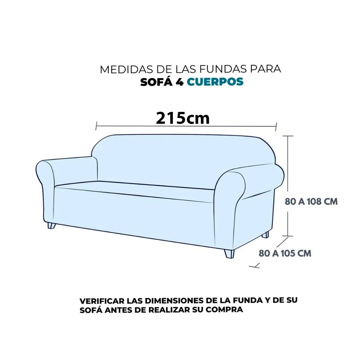 GENERICO - Funda Cubre Sofá Cuadrille 4 Cuerpos Beige Premium Protectora