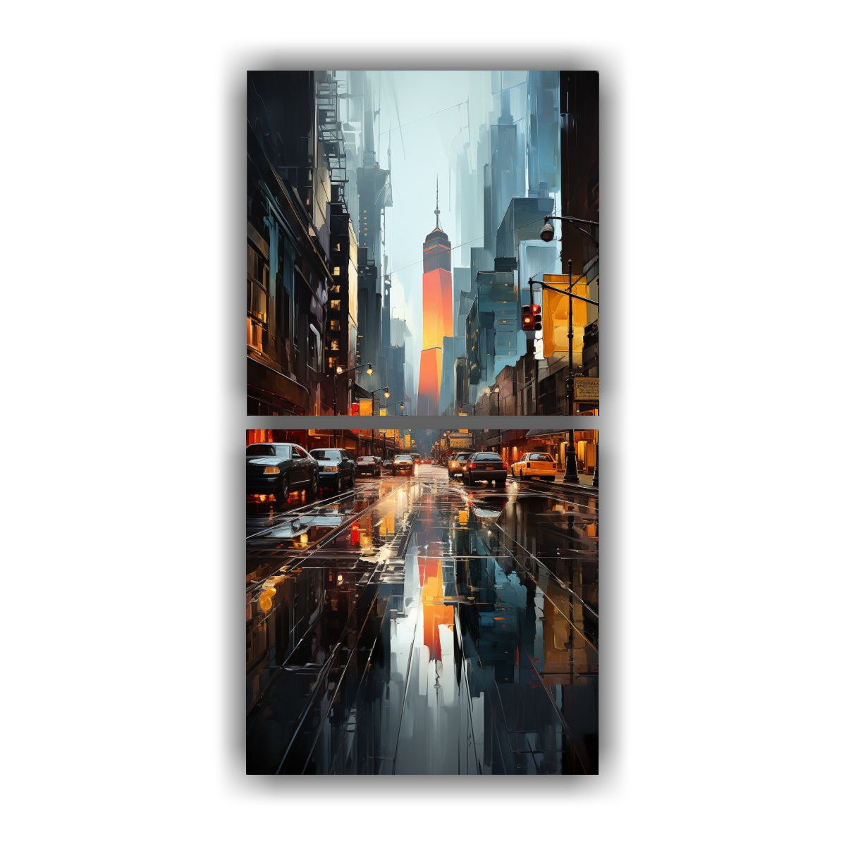 GENERICO - Cuadro Impreso Minimalista De Una Ciudad 30x60 Cm