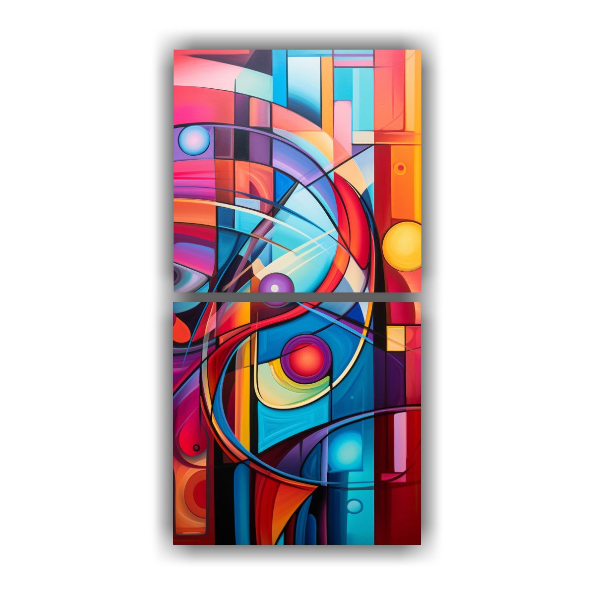 GENERICO - Cuadros Abstractos Coloridos Inspiradores Para 60x120 Cm