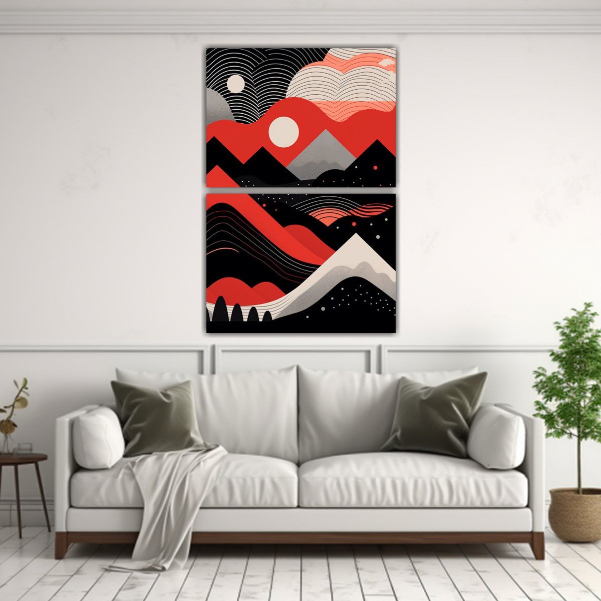 GENERICO - Cuadros Modernos Con Paisaje Abstracto De 80x120 Cm