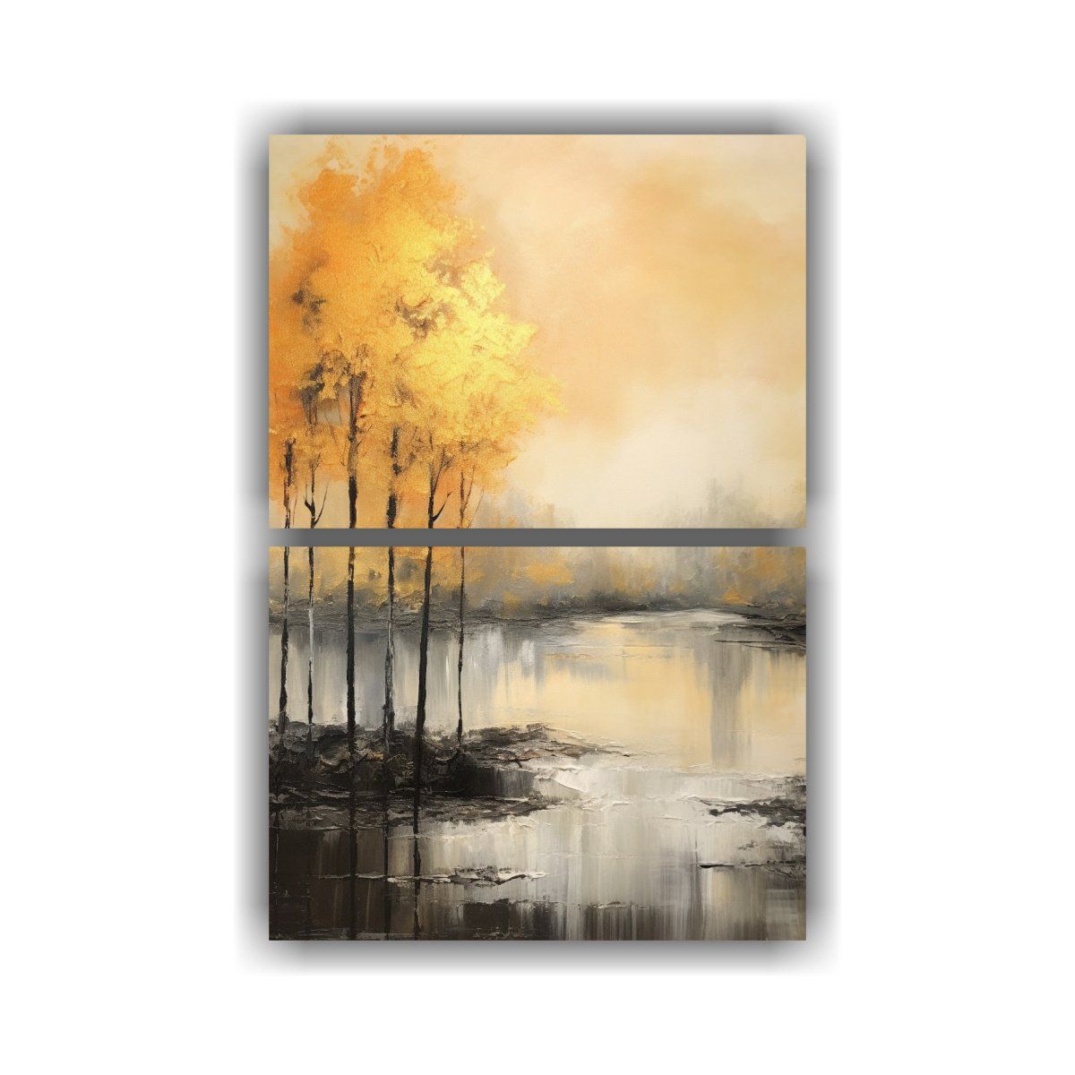 GENERICO - Dos Lienzos De Tela Espectacular Bastidor De 80x120 Cm