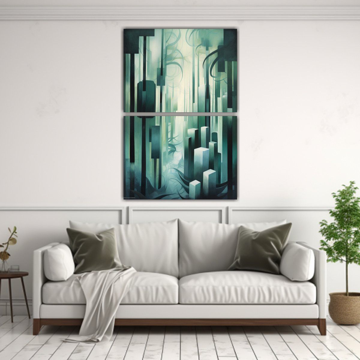 GENERICO - Cuadro Movimiento Minimalismo Abstracto Con Fondo 80x120 Cm