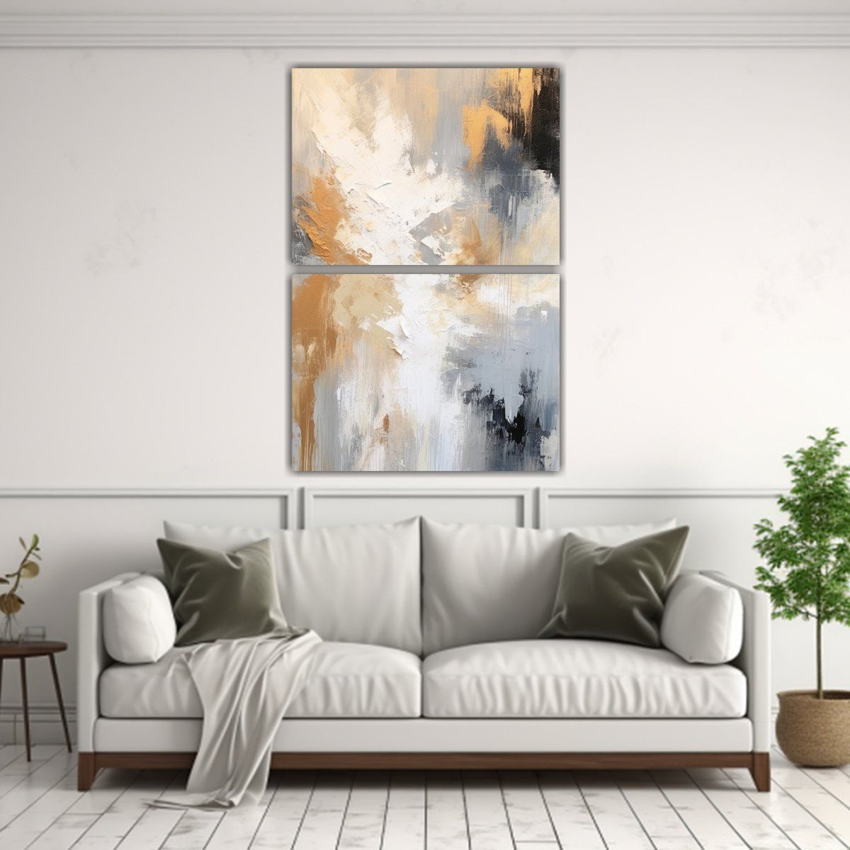 GENERICO - Cuadros Estilo Galería Modernos Con Tonos 80x120 Cm