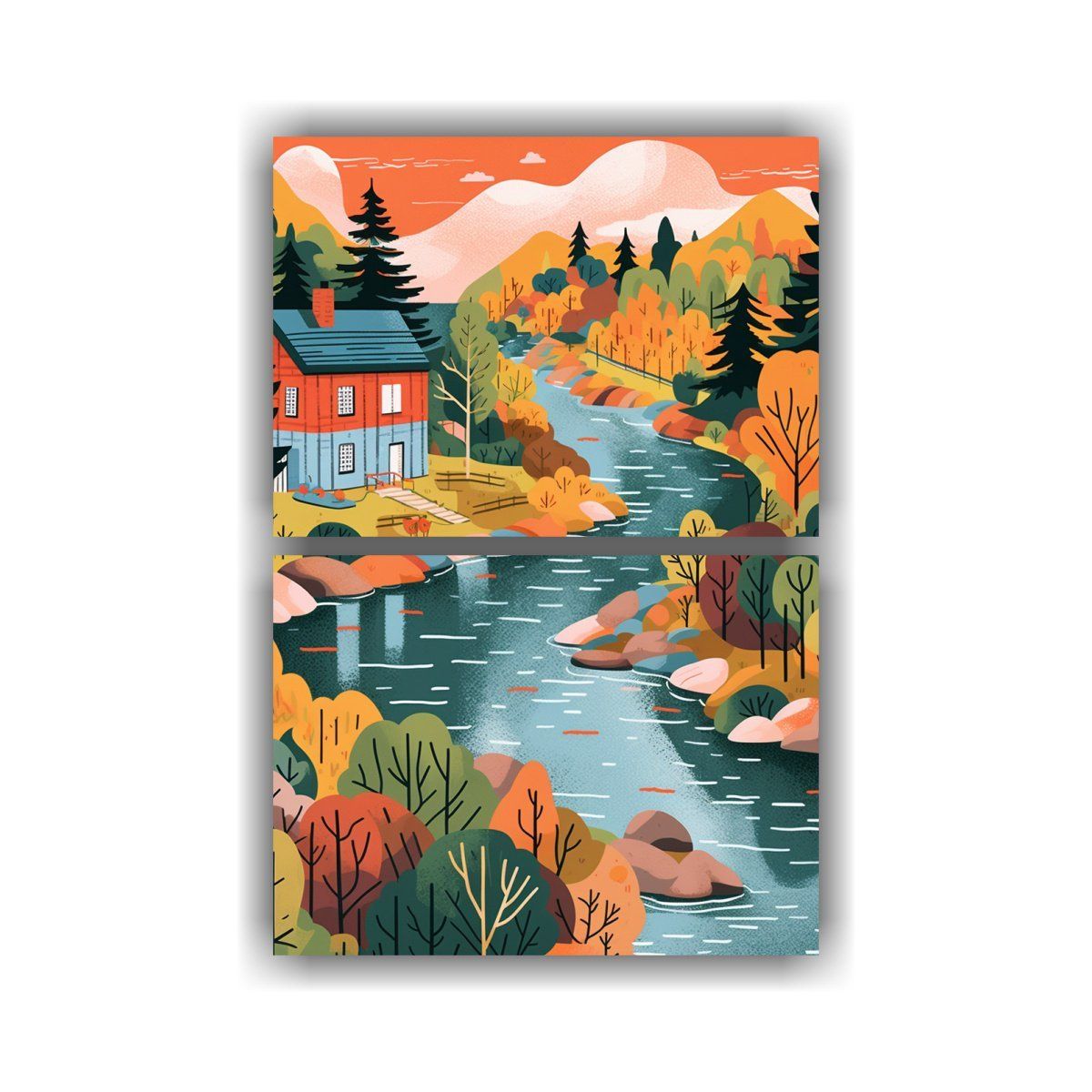 GENERICO - Pintura Decorativa Dos Cuadros Movimiento 80x120 Cm