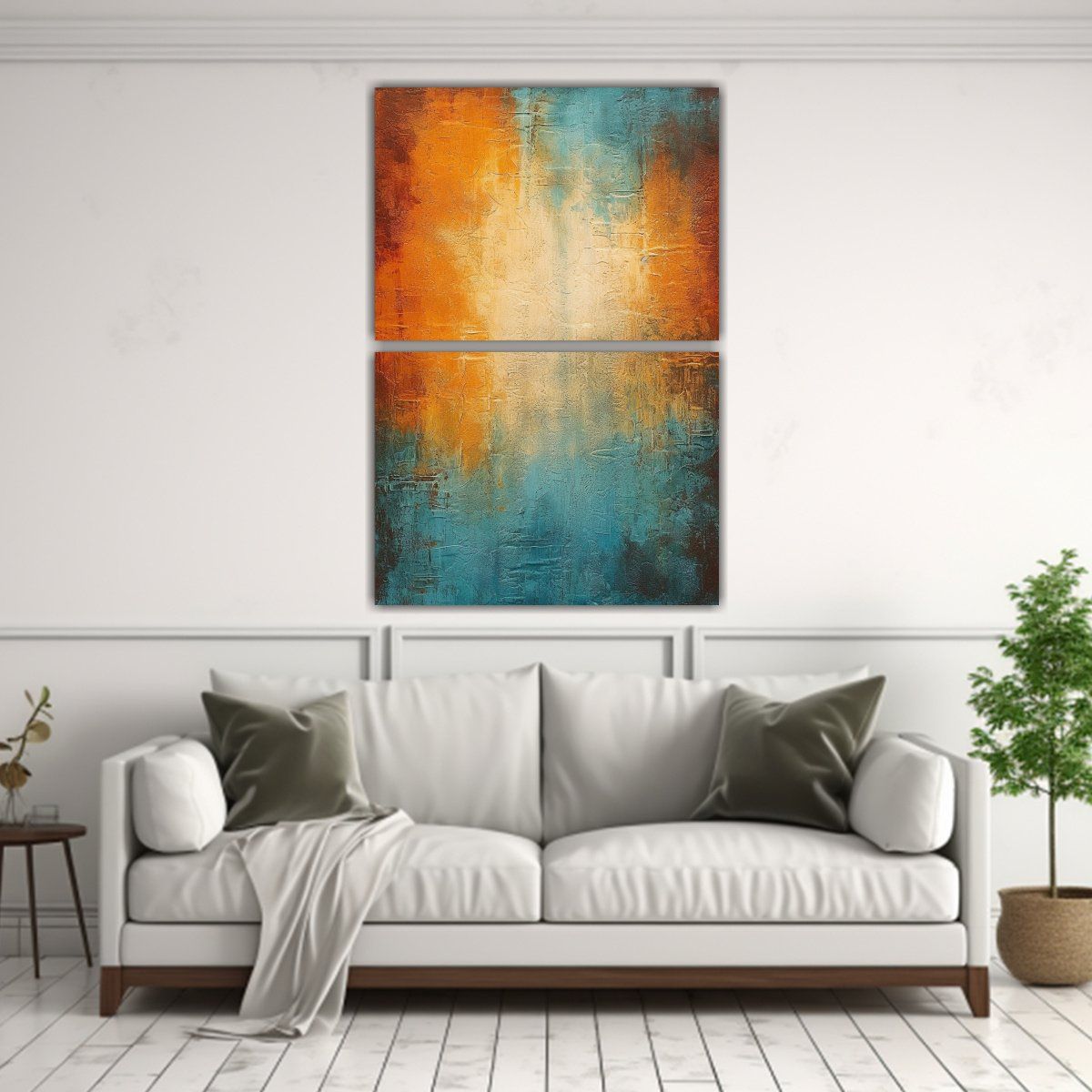 GENERICO - Pinturas Decorativas Abstractas Set De 2 Tonos 80x120 Cm