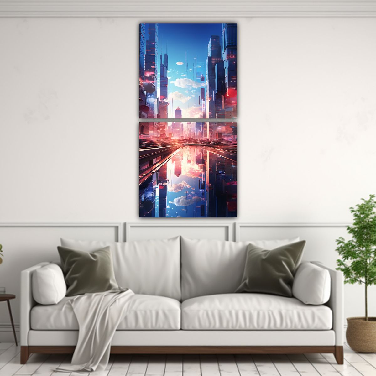 GENERICO - Arte De Pared Tema Exclusivo Con Vista Urbana Y 20x40 Cm