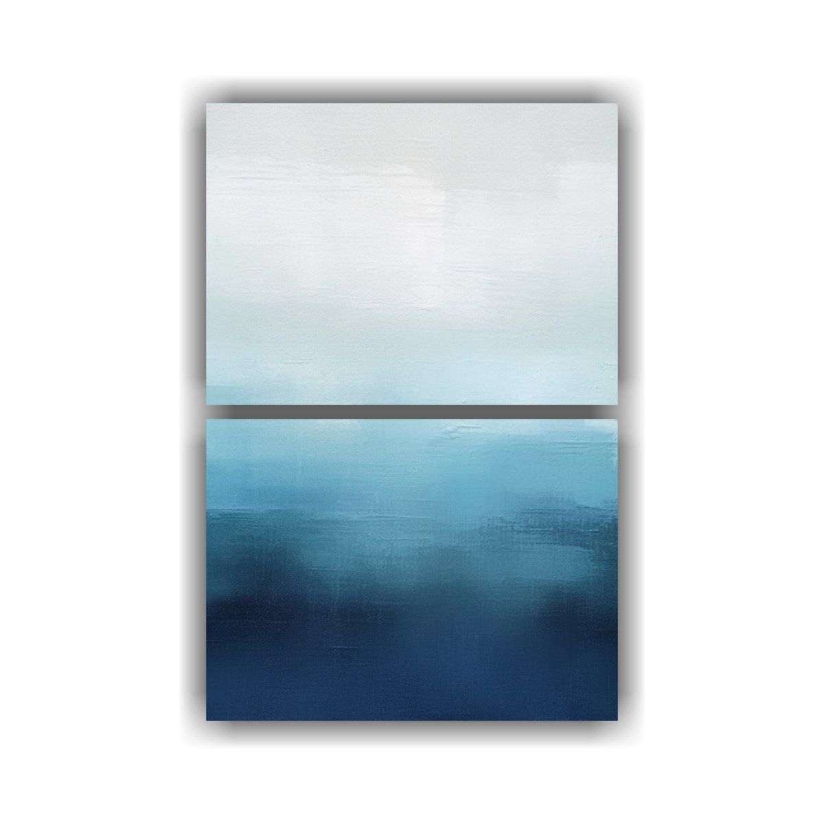 GENERICO - Cuadros Decorativos Abstractos En Azul Blanco Y 80x120 Cm