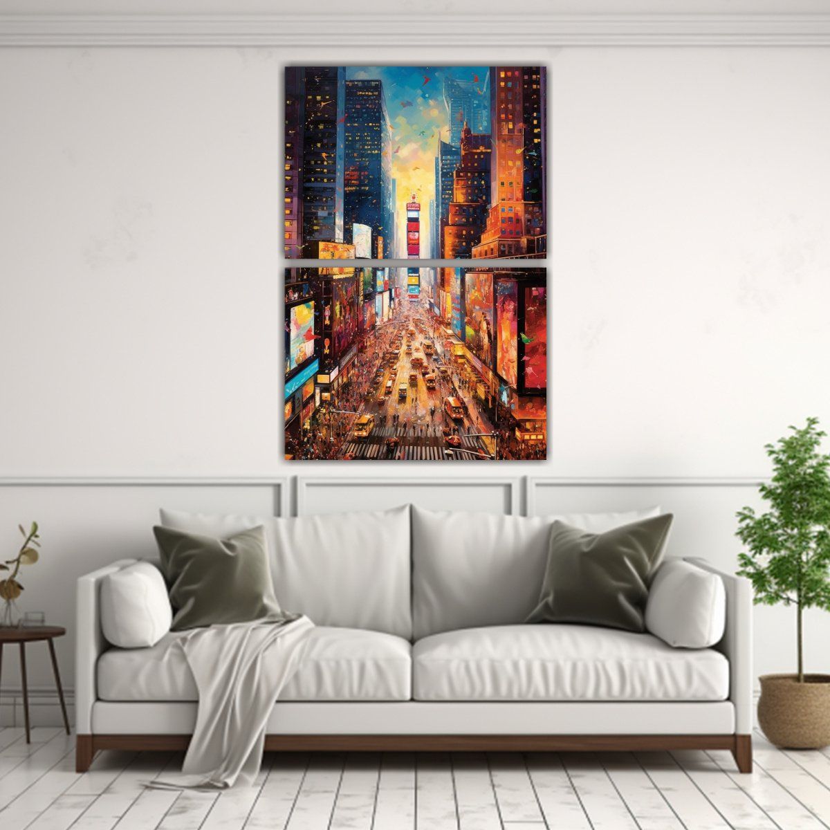 GENERICO - Cuadro De Times Square En Bastidor De Madera 80x120 Cm