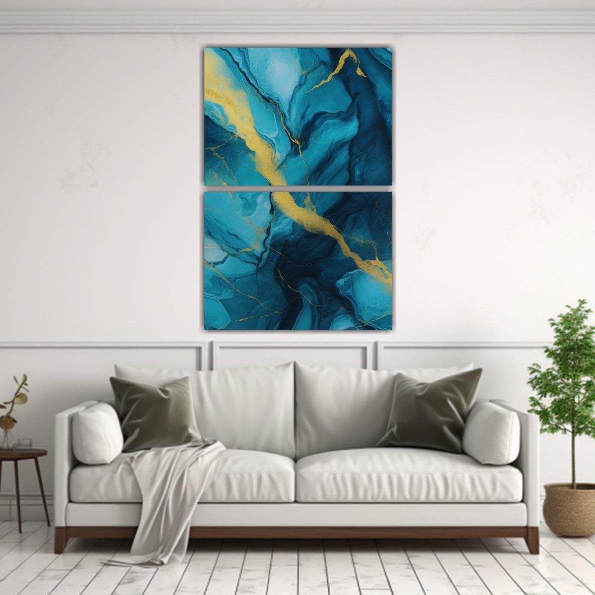 GENERICO - Textura En Mármol Pulido Plano En Tono Azul 80x120 Cm