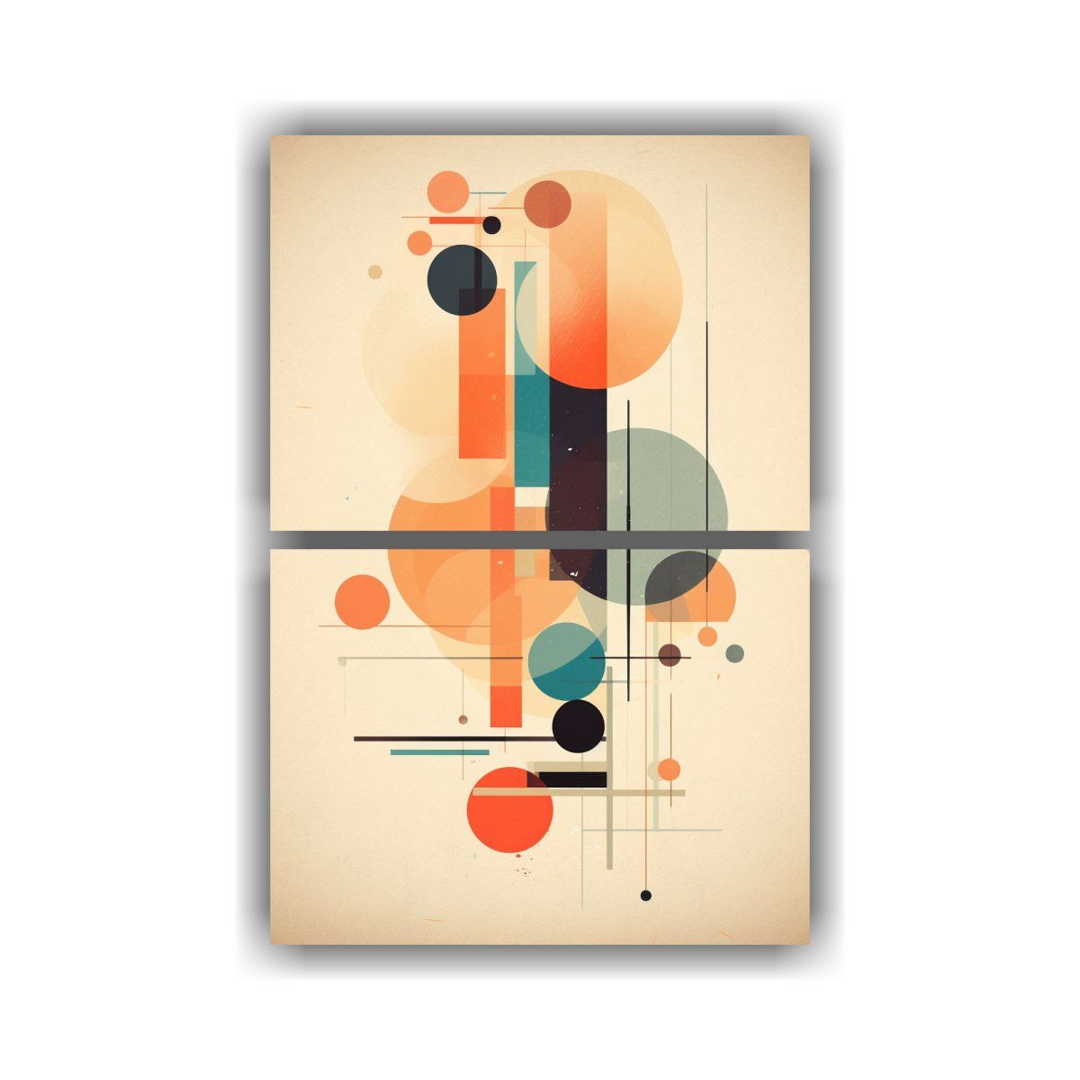 GENERICO - Pintura Geométrica Con Formas Interseccionadas Y 80x120 Cm