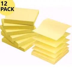 OFFILINE - Pack 12 Notas Adhesivas Zig-Zag 76 x 76 mm Amarillas 100