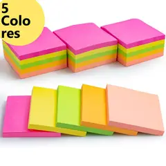 OFFILINE - Notas Adhesivas Fluor 5 Colores 76 x 76 mm 500 un 100x C