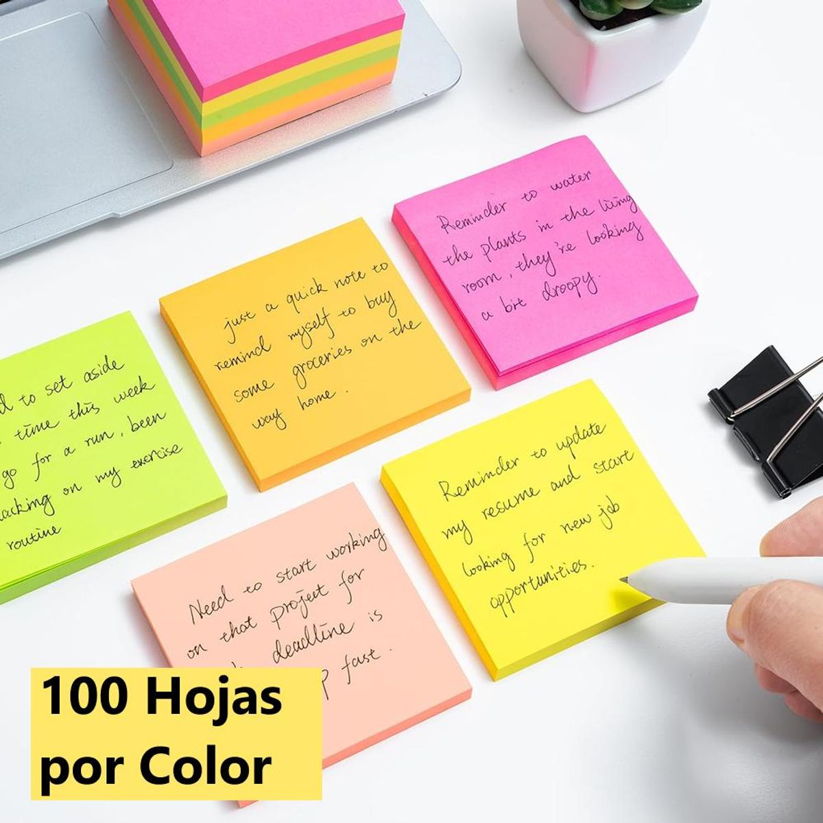 Notas Adhesivas Fluor 5 Colores 76 x 76 mm 500 un 100x C, marca OFFILINE - Foto 2