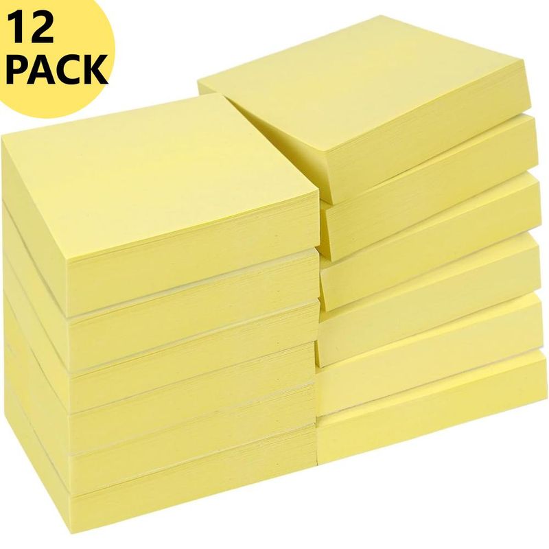 OFFILINE - Pack 12 Notas Adhesivas 38 x 48 mm Amarillas 100 un